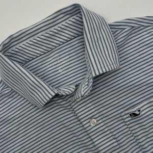 Vineyard Vines Blue and White Striped Polo Shirt